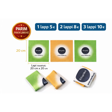 2 tk RXoptika Premium Mikrofiiber Prillilapp